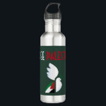 Botella De Agua Palestina Libre<br><div class="desc">paloma de la paz con la bandera palestina,  apoyo a Palestina</div>