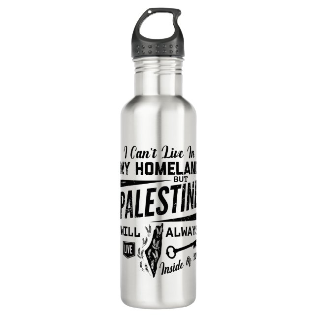 Botella De Agua Palestina siempre vivirá dentro de mí-blan (Anverso)