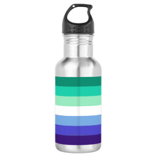 Botella De Agua Paleta de la bandera de hombres gays inclusiva tra