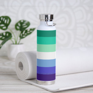 Botella De Agua Paleta de la bandera de hombres gays trans-inclusi