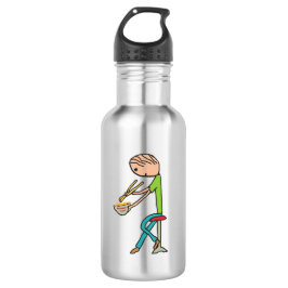 Botella De Agua Palillos Y Fideos