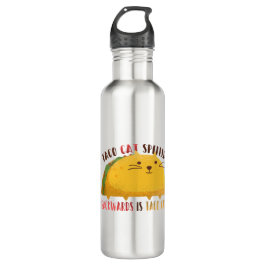 Botella De Agua Palindrocromo de gato de Taco