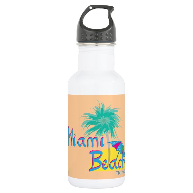 Botella De Agua Palm and sun de Miami Beach (Anverso)