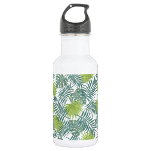 Botella De Agua Palm Tree Fronds Pintando Hawaian