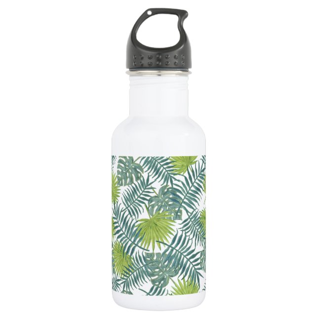 Botella De Agua Palm Tree Fronds Pintando Hawaian (Anverso)