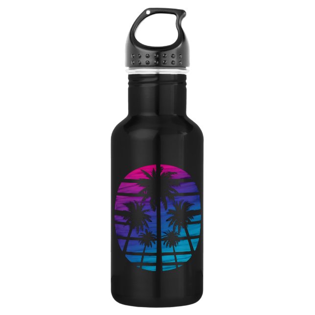Botella De Agua Palm Tree Hawaiian Beach Summer Vacation (Anverso)