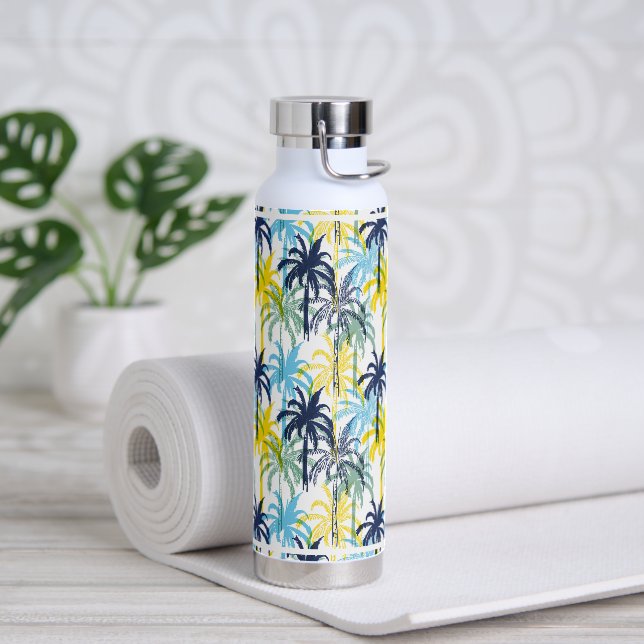Botella de agua palmas tropicales (Yoga)