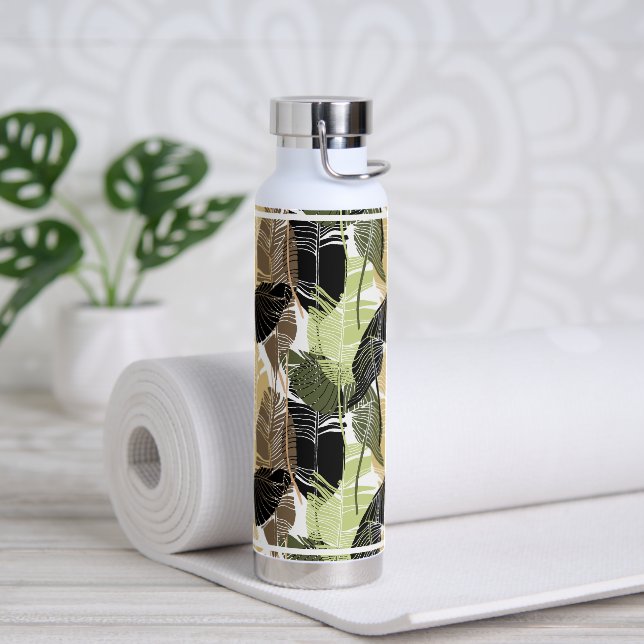 Botella de agua palmas tropicales (Yoga)