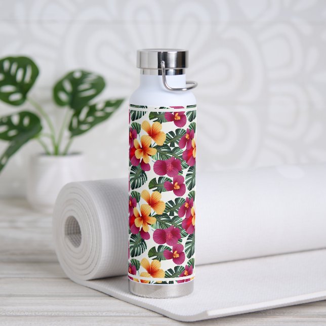 Botella de agua palmas tropicales (Yoga)