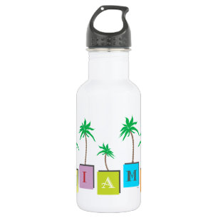 Botella De Agua Palmeras de Miami Beach