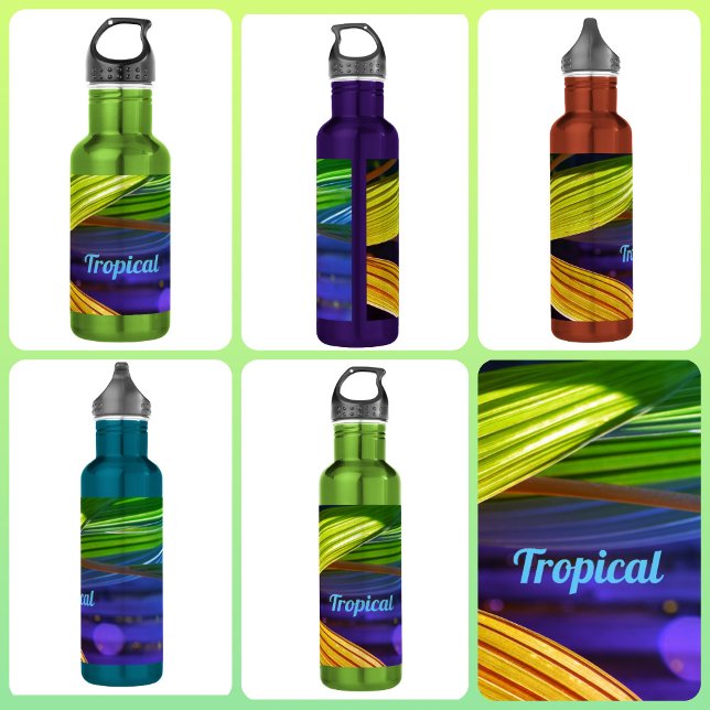 Botella De Agua Palmeras Tropicales Multicolores Brillantes (Subido por el creador)