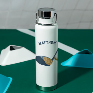 Botella De Agua Palo de Golf y Bola Nombre Personalizado de Golfis