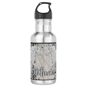 Botella De Agua Palomino gris (gótico+mariposa+música)