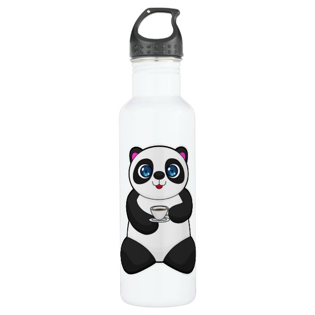 Botella De Agua Panda con Copa de Café (Anverso)