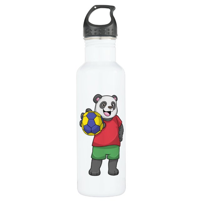 Botella De Agua Panda con deportes de balonmano (Anverso)