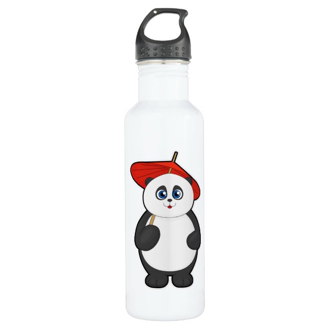 Botella De Agua Panda con paraguas (Anverso)