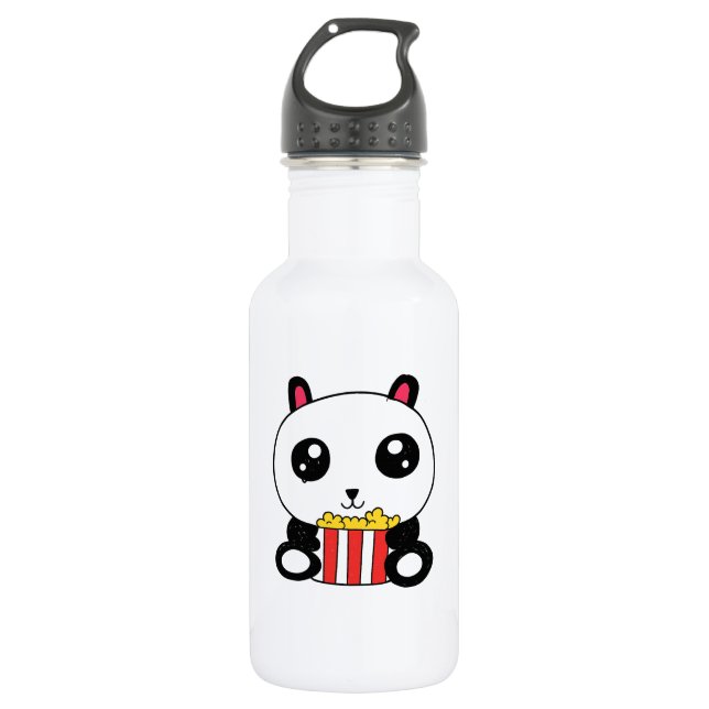 Botella De Agua Panda de palomitas de maíz (Anverso)