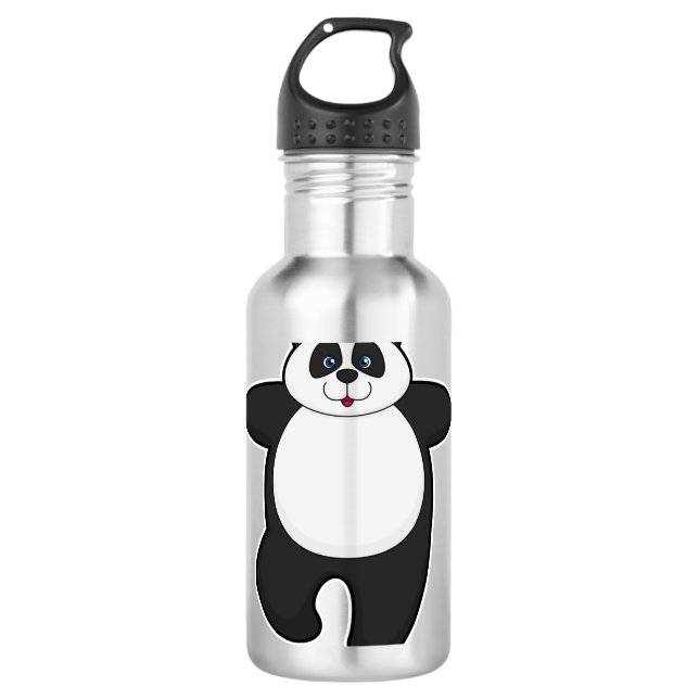 Botella De Agua Panda en ejercicio de Stretching de Yoga (Anverso)