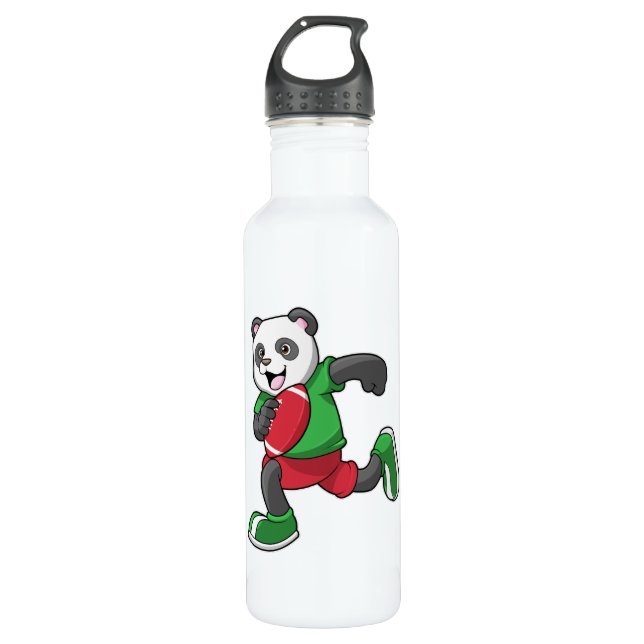Botella De Agua Panda en el fútbol con equipo (Anverso)