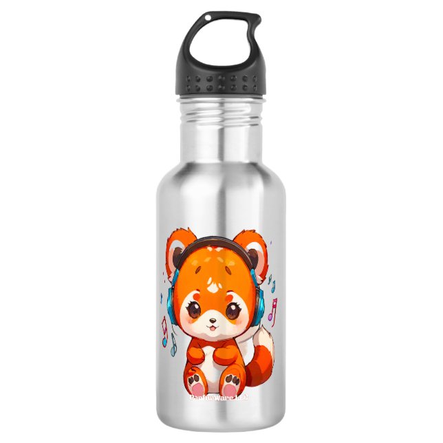 Botella De Agua Panda escuchando música Kpop (Anverso)