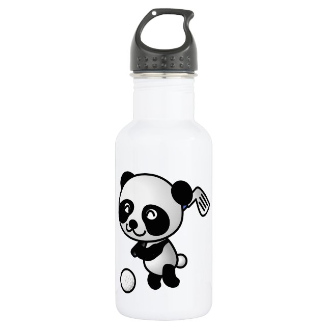 Botella De Agua Panda jugando golf (Anverso)