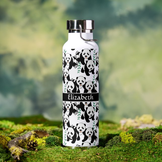 Botella De Agua Panda lleva un patrón gráfico para personalizar (Exterior)