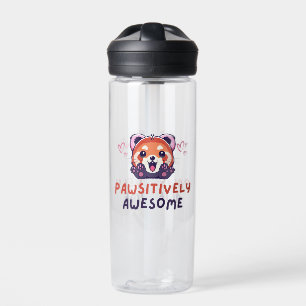 Botella De Agua Panda Rojo Pawsiísticamente alucinante
