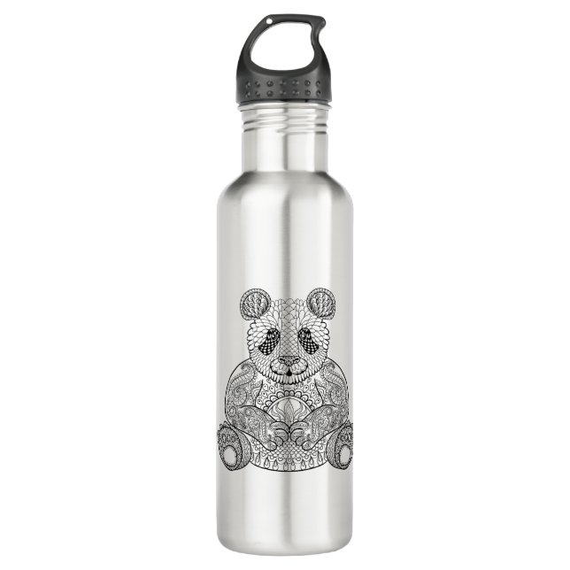 Botella De Agua Panda tribal inspirada (Anverso)