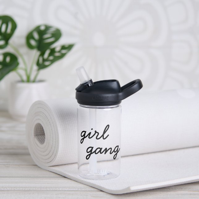 Botella De Agua pandilla chica linda escritura feminista moderna d (Yoga)