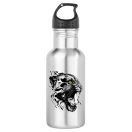 Botella De Agua Pantera Naturaleza animal salvaje Ilustracion arte