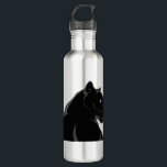 Botella De Agua pantera negra<br><div class="desc">Un majestuoso,  si no frecuentando,  imagen de una pantera negra.</div>
