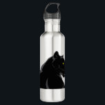 Botella De Agua pantera negra<br><div class="desc">Un majestuoso, si no frecuentando, imagen de una pantera negra.</div>