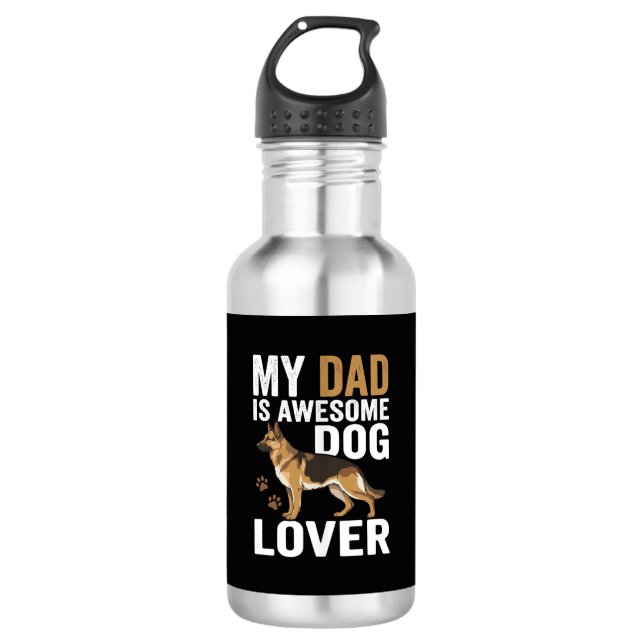 Botella De Agua Papá Amante De Los Perros Es Increíble (Anverso)
