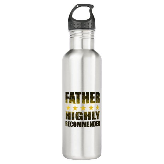 Botella De Agua Papá de 5 estrellas altamente recomendado (Anverso)