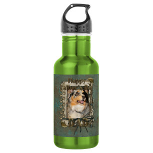 Botella De Agua PAPÁ del día de padres - patas de piedra - pasto