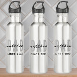 Botella De Agua Papá desde el 20XX Preppy simple moderno<br><div class="desc">Este diseño sencillo y moderno se compone de una tipografía de san serif.</div>