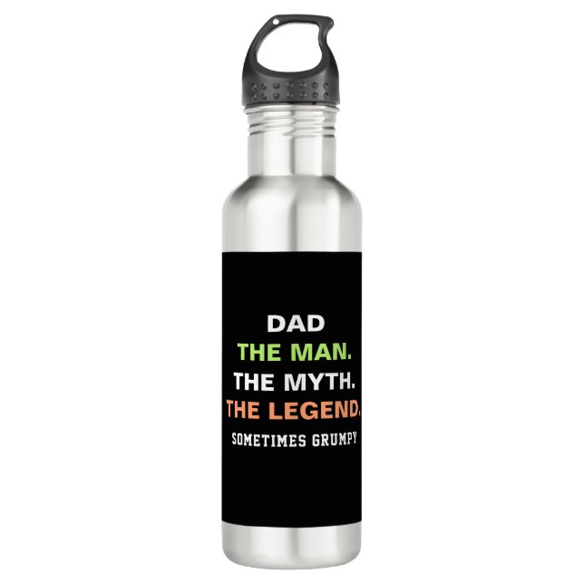 Botella De Agua Papa El Mito Man Leyenda Grumpy Cita Graciosa (Anverso)