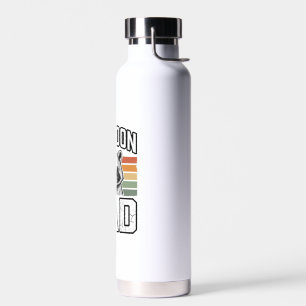 Botella De Agua Papá Mapache Grabado Vintage Diseño Vector Retro_