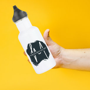 Botella De Agua Papá más rico del mundo en monograma cita tipograf