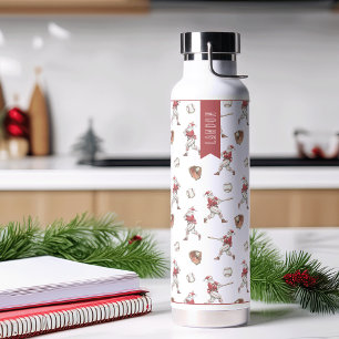 Botella De Agua Papá Noel de béisbol Navidad personalizada
