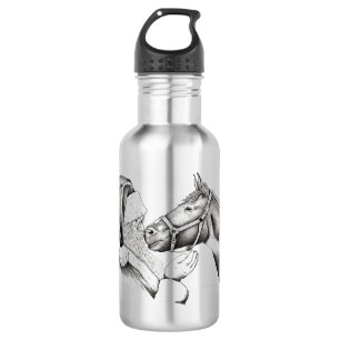 Botella De Agua Papá Noel y los caballos Navidades