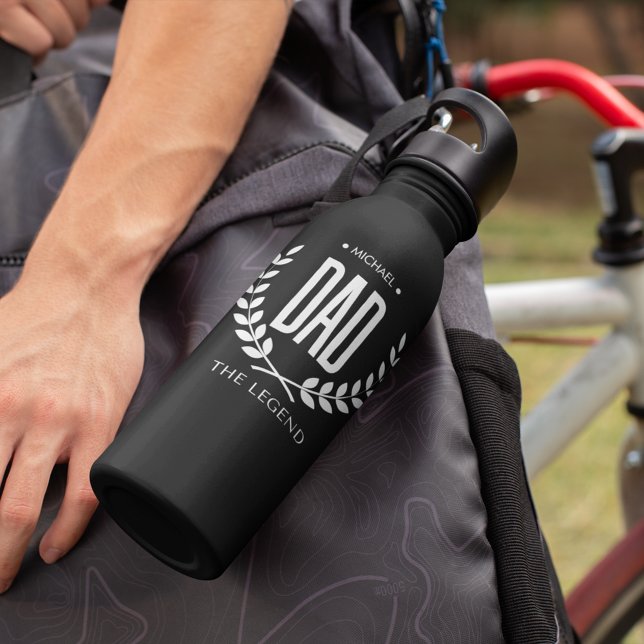 Botella De Agua Papá oscuro La leyenda del día del padre personali (Subido por el creador)