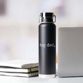 Botella De Agua Papá perro o Personalizado texto máquina retro mín