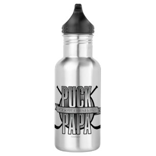 Botella De Agua Papa Puck (papá hockey)