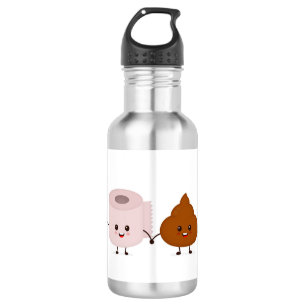 Botella De Agua Papel De Aseo Gracioso Y Caca