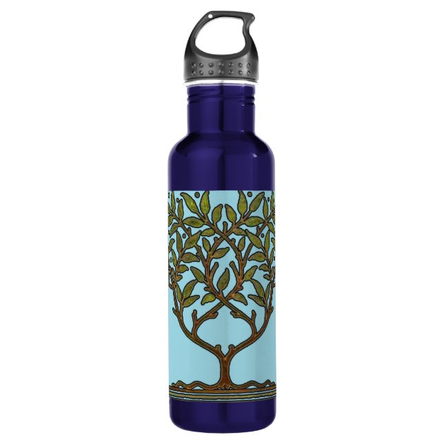 Botella De Agua Papel de fondo floral de William Morris Tree Friez (Anverso)
