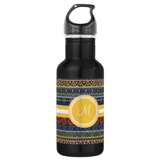Botella De Agua Papel Pintado Tribal Personalizado con Monograma