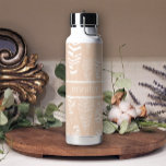 Botella De Agua Paquetes Blancos Pastel Boho Peach Añadir nombre<br><div class="desc">Botella de agua Boho.</div>