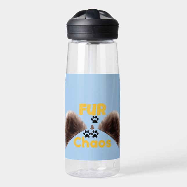 Botella de agua para amantes de mascotas lindas Fu (Delante)