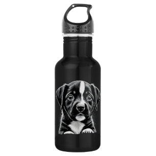 Botella de agua para amantes de perros con cachorr